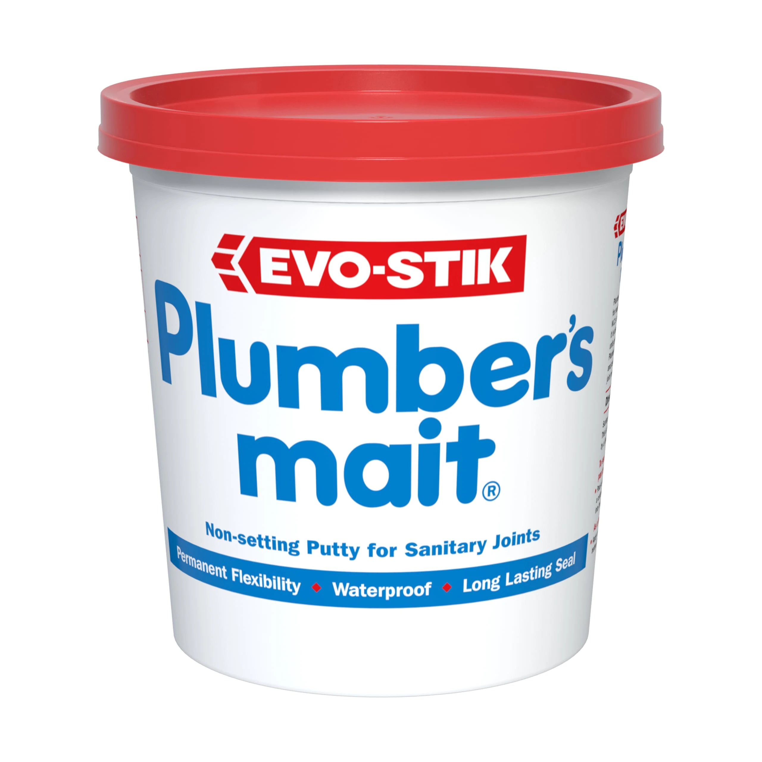 EVO-STIK Plumber's Mait 750g - Non-Setting Putty for Sanitary Joints - Permanant Flexibility - Waterproof