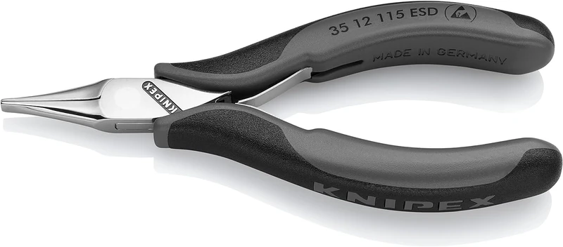 KNIPEX Electronics Pliers ESD with Box Joint with Multi-Component Handles 115 mm, 35 12 115 ESD