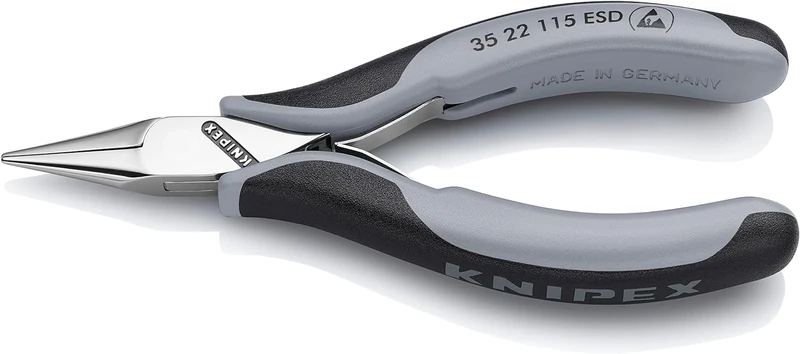 KNIPEX Electronics Pliers ESD with Box Joint with Multi-Component Handles 115 mm, 35 22 115 ESD
