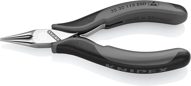 KNIPEX Electronics Pliers ESD with Box Joint with Multi-Component Handles 115 mm, 35 32 115 ESD