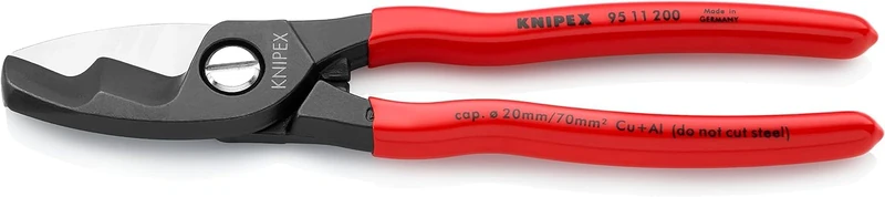 KNIPEX 95 11 200 SB Cable Shears - 200mm Cut Up to 20mm