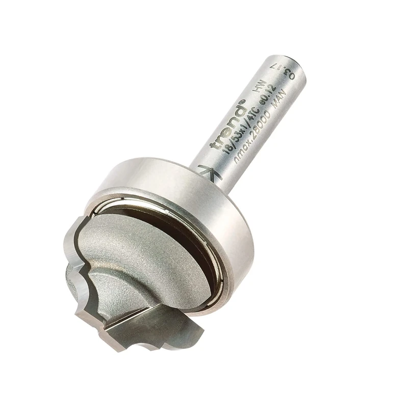 Trend Professional Bearing Guided Classic Router Cutter Bit, 1/4 Inch Shank, 22mm Cut Diameter, 10mm Cut Length, 3.5mm Radius, 18/53X1/4TC