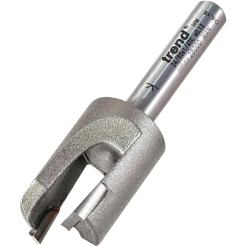Trend Professional Plug Maker Router Cutter Bit, 1/4 Inch Shank, 9.5mm Cut Diameter & 16mm Cut Length, Tungsten Carbide Tipped, 24/80X1/4TC