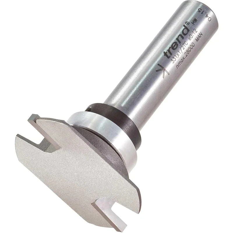 Trend Professional Aquamac 63 Recesser Router Cutter Bit, 1/2 Inch Shank, 41.3mm Cut Diameter & 4.8mm Cut Length, Tungsten Carbide Tipped, Bearing Guided, 331X1/2TC