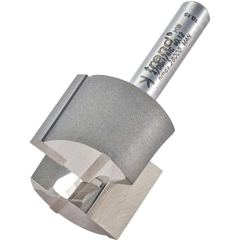 Trend Professional Straight Two Flute Router Cutter, 1/4 Inch Shank, 25.4mm Cut Diameter, Tungsten Carbide Tipped, 4/08X1/4TC