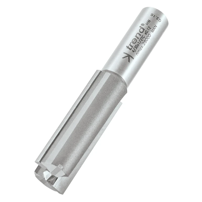 Trend Professional Two Flute Router Cutter Bit, 1/2 Inch Shank, 18mm Cut Diameter & 50mm Cut Length, Tungsten Carbide Tipped, 4/30X1/2TC