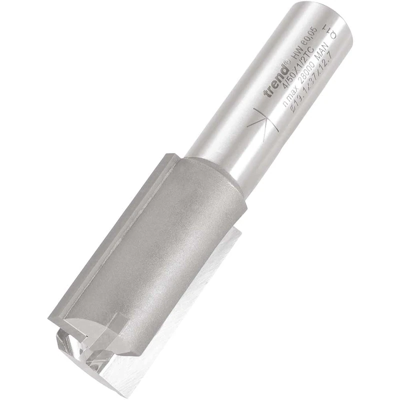Trend Professional Straight Two Flute Router Cutter, 1/2 Inch Shank, 19.1mm Cut Diameter & 37mm Cut Length, Tungsten Carbide Tipped, 4/50X1/2TC