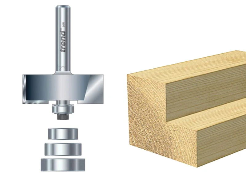 Trend Professional Bearing Guided Rebater Router Cutter Bit, 1/2 Inch Shank, 35mm Cut Diameter & 12.7mm Cut Length, Tungsten Carbide Tipped, 46/39X1/2TC