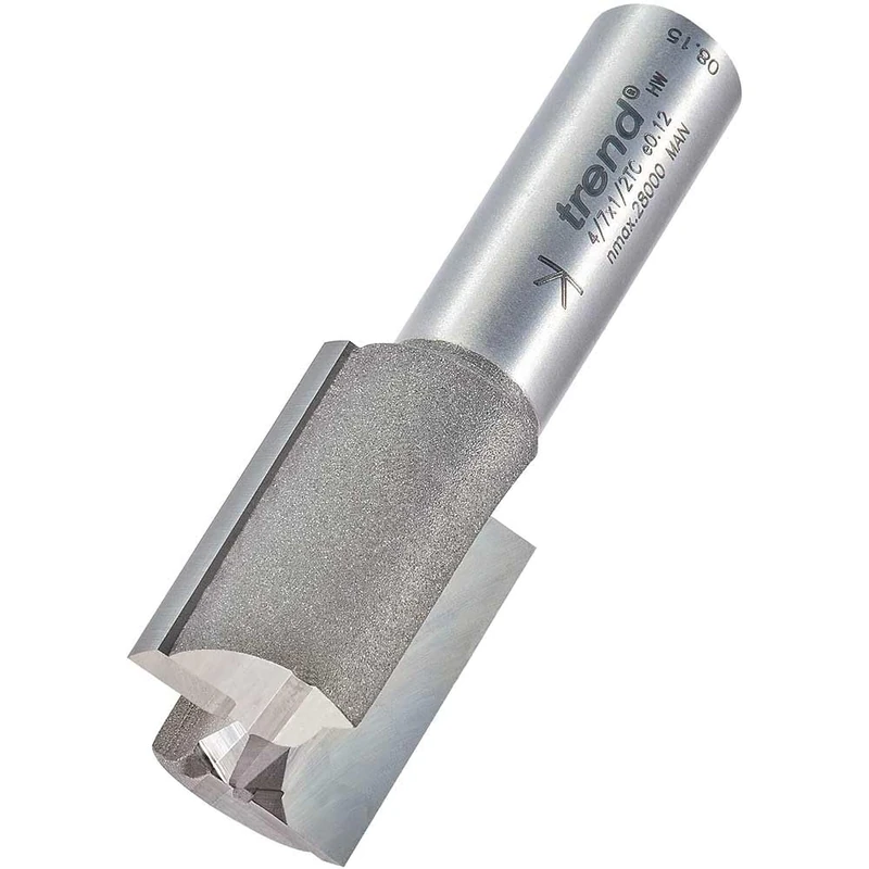 Trend Professional Two Flute Router Cutter Bit, 1/2 Inch Shank, 22.2mm Cut Diameter & 31mm Cut Length, Tungsten Carbide Tipped, 4/7X1/2TC