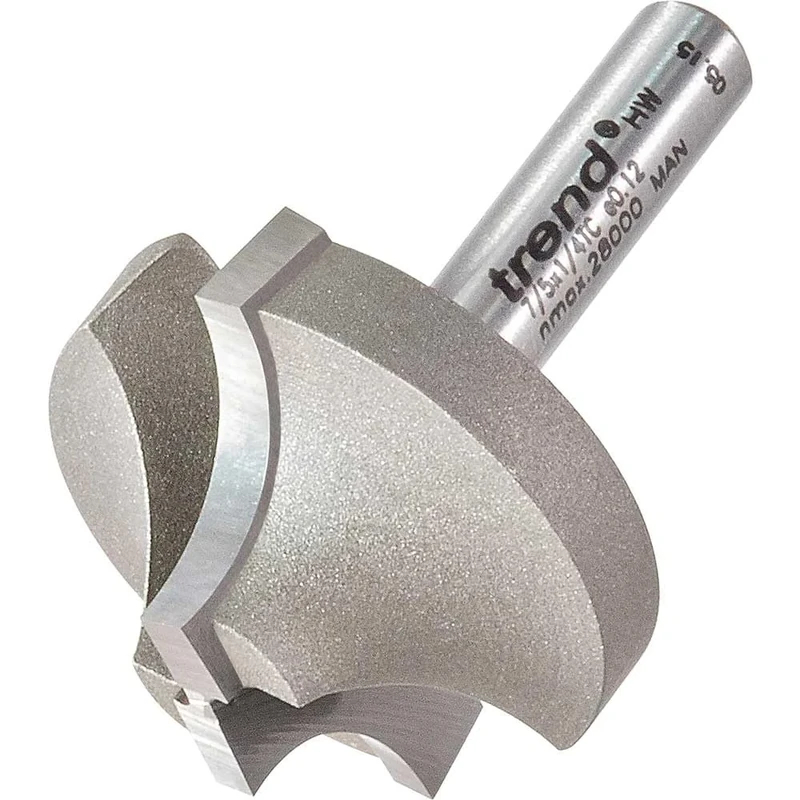 Trend Professional Ovolo Rounding Over Router Cutter, 10mm Radius, 1/4 Inch Shank, Without Bearings, Tungsten Carbide Tipped, 7/5X1/4TC