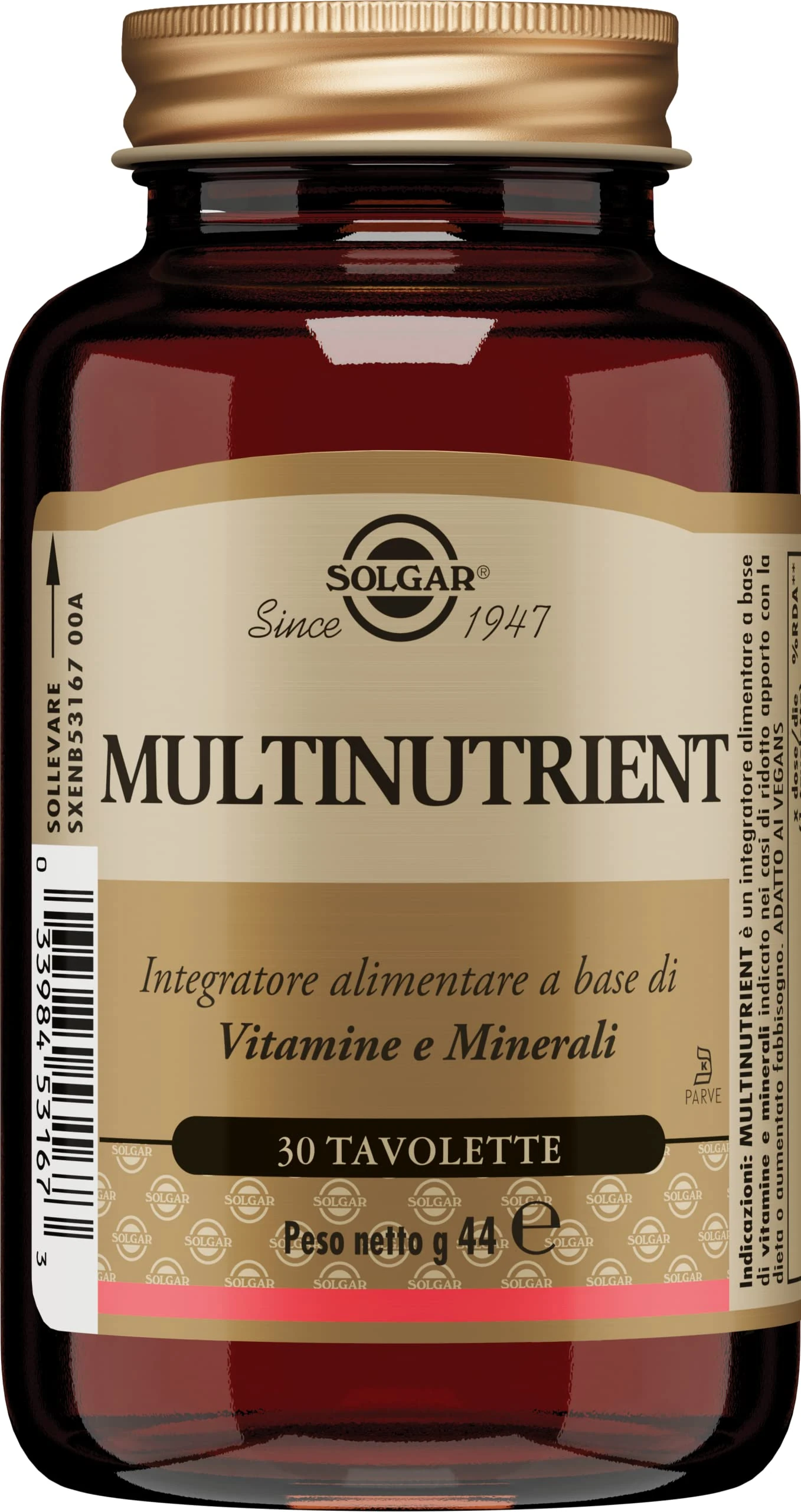 Solgar Multi-One - One-a-Day Multivitamin Tablets - 30 Day Supply - for Energy, Immunity, Mental & Cognitive Health - Includes Vitamin B12, D2 & Pantothenic Acid - Suitable for Vegans