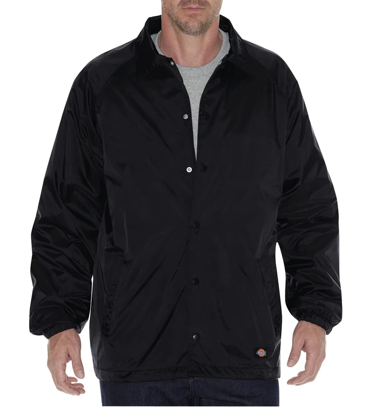 Dickies Men's Nylon Snap Button Jacket, black, XXXL