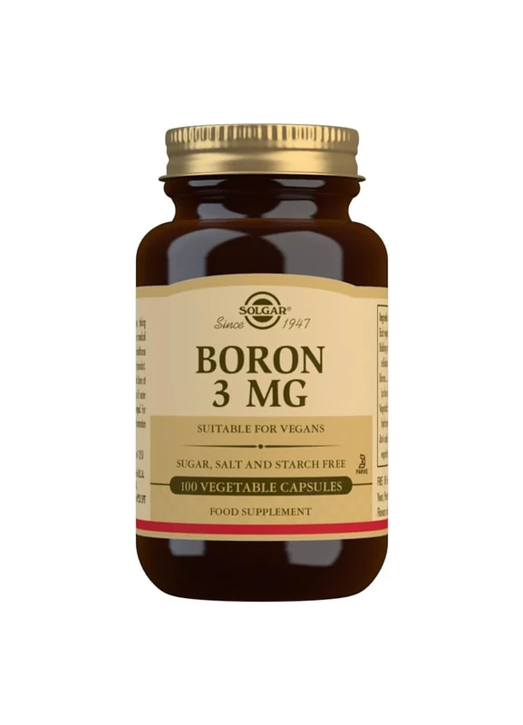 Solgar Boron 3 Mg Vegetable Capsules - Food Supplement, 100 Capsules (Pack of 1) - Vegan, Gluten Free