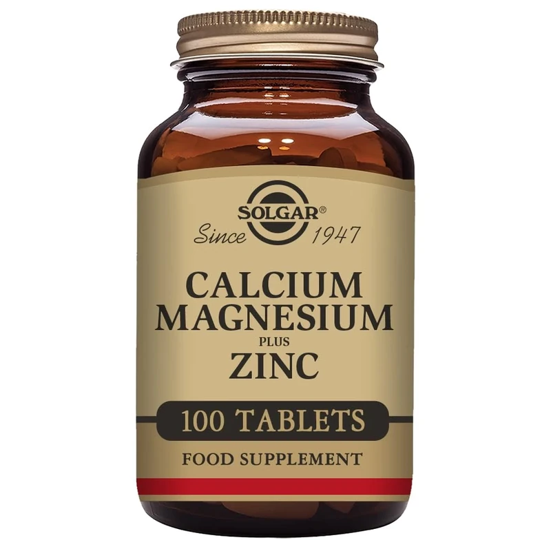 Solgar® Calcium Magnesium Plus Zinc Tablets - Pack of 100 - Healthy Bones, Teeth & Muscles - Supports Health of Nervous System - Vegan