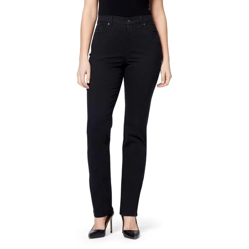 Gloria Vanderbilt Women's Classic Amanda High Rise Tapered Jean Pants - Black - Large