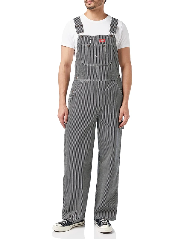 Dickies Men's Bib Overall, Hickory Stripe, 30W / 30L