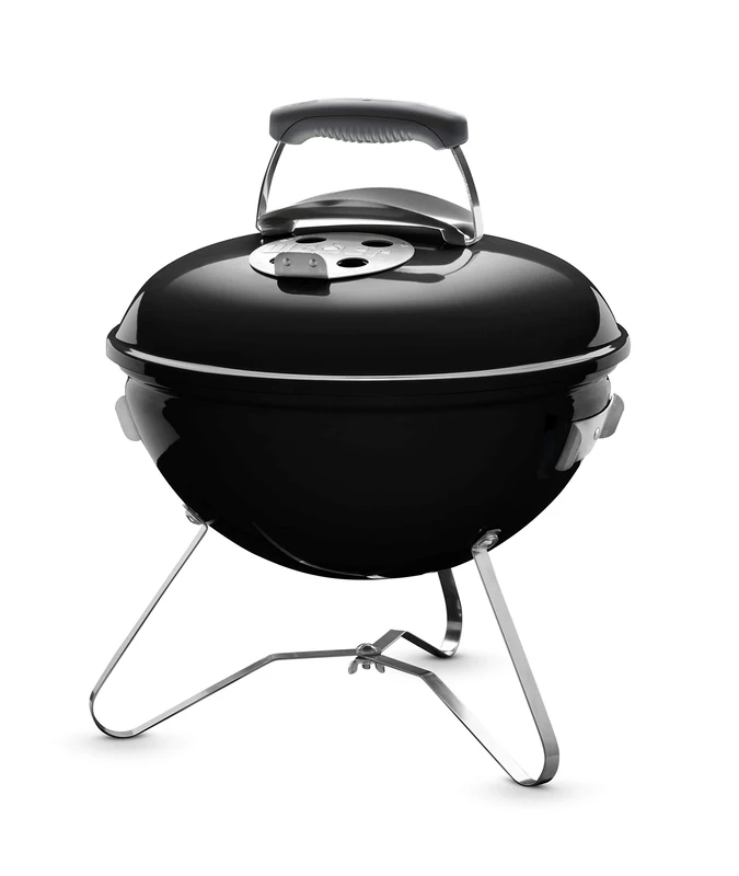 Weber Smokey Joe Charcoal Barbecue/Portable Design, Porcelain-Enamelled Lid & Bowl, 37 cm Cooking Surface, Black
