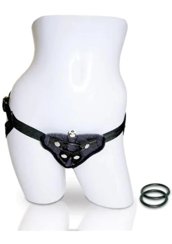 Strap On - Vibrating Velvet Strap on - Black
