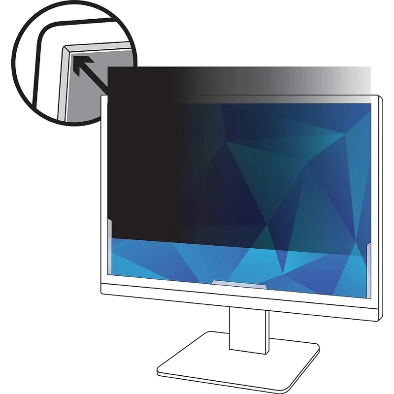 3M Privacy Filter for 19 inch widescreen LCD monitor. Black anti-glare privacy screen. Protect data from visual hacking.