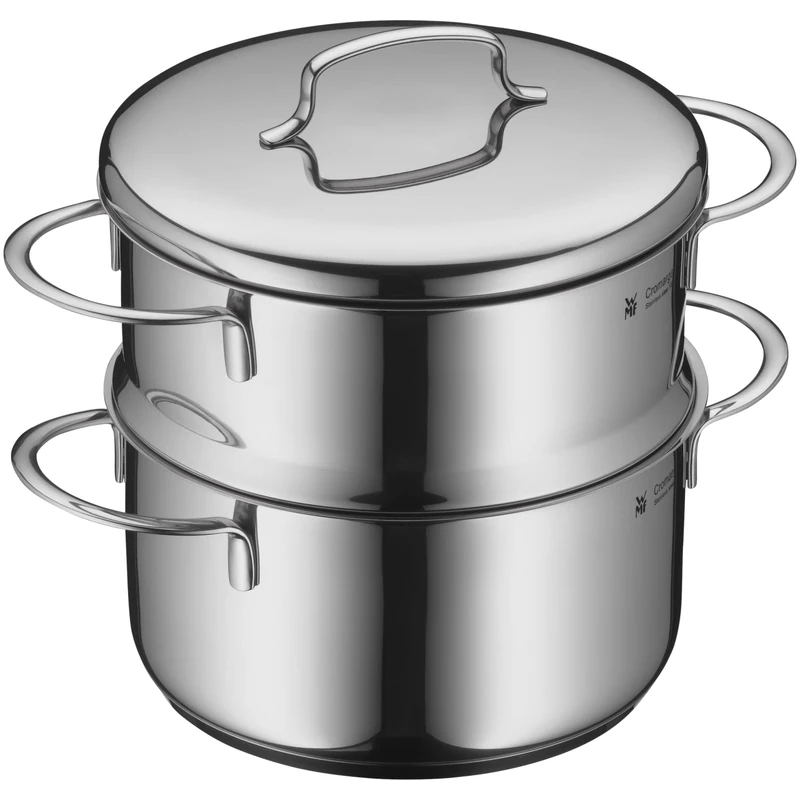 WMF 716836040 GemüseSteamer Ø 16 cm approx. 1,5l Mini stackable Cromargan stainless steel brushed suitable for all stove tops including induction dishwasher-safe, Silver