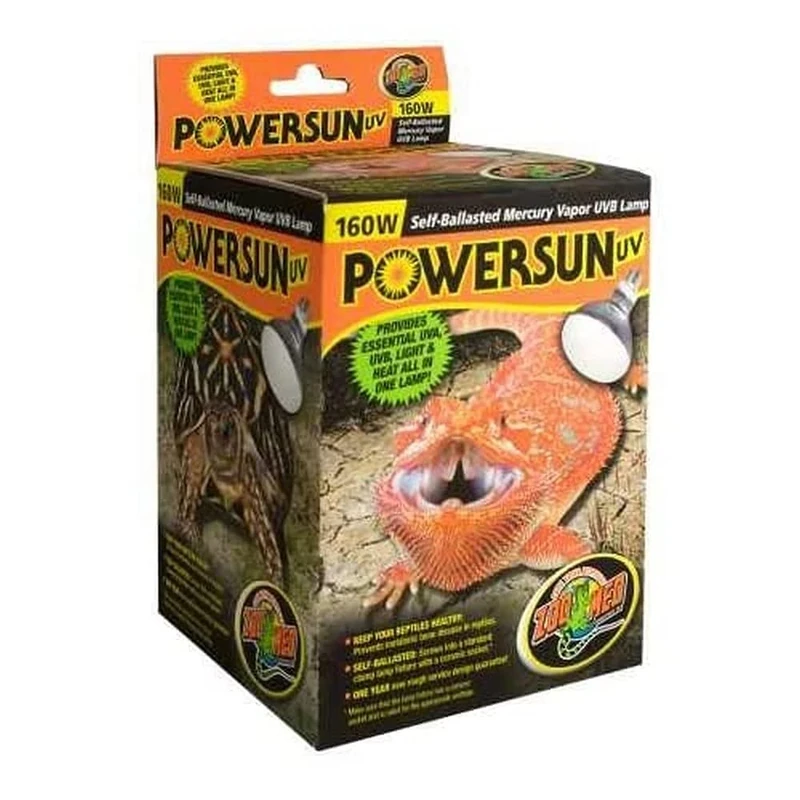 zoomed Zoo Med Powersun UV Mercury Vapour Lamp, 160 Watt