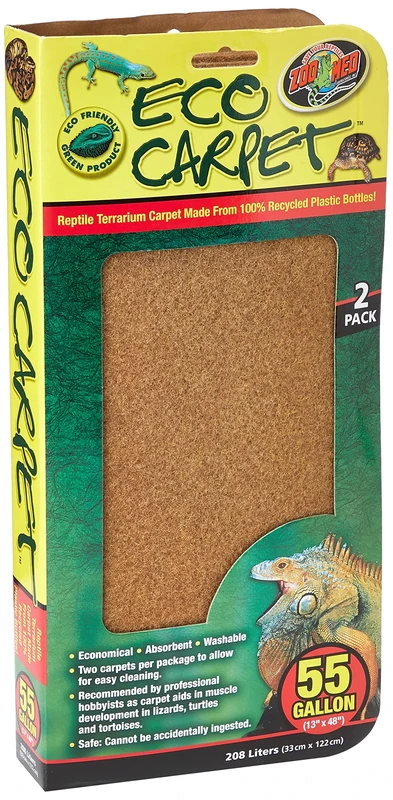 Zoo Med Eco Carpet 55 Gallon 33 x 122 cm - Assorted Color, 2 Pack for Reptile Owners, Reptile Cage Carpet - Image 1