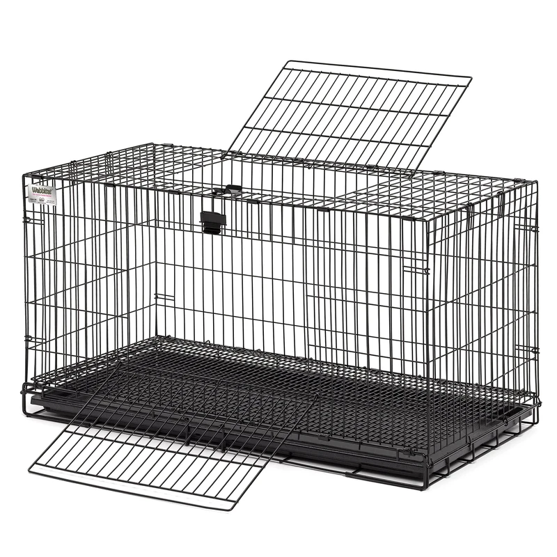MidWest Homes for Pets Medium Wabbitat Rabbit Cage, Grid Mesh Floor, Removable Tray, Top & Front Door Access, Rust Resistant Finish, No Tools Required