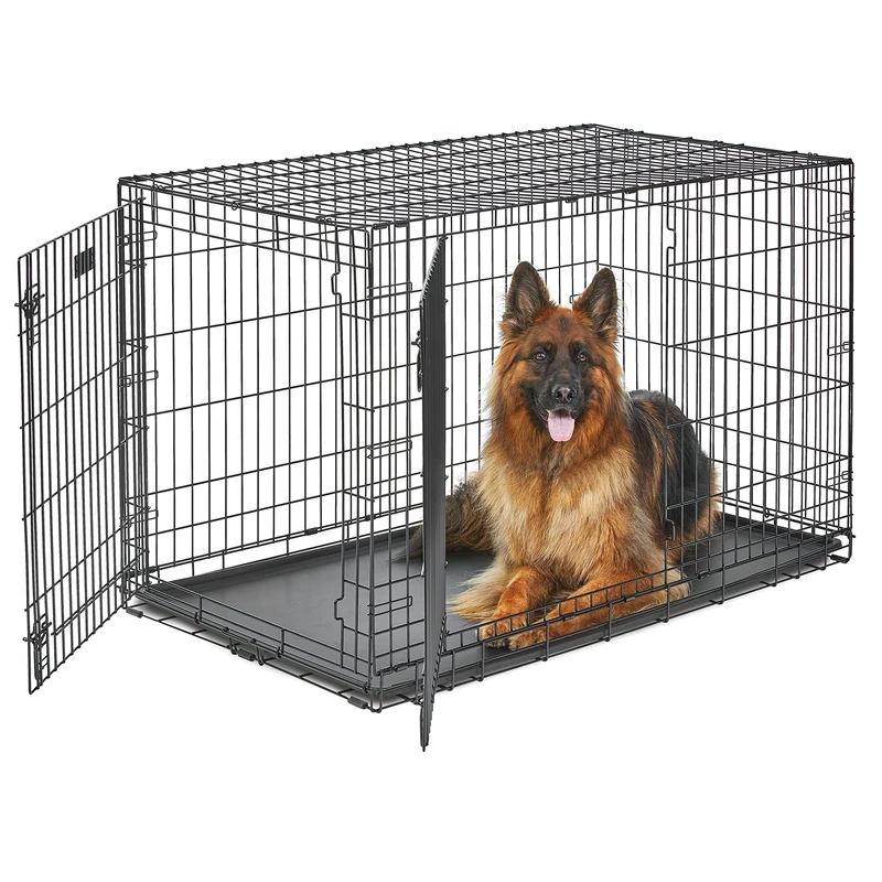 MidWest Life Stages Double-Door Folding Metal Dog Crate, 48 Inches by 30 Inches by 33 Inches