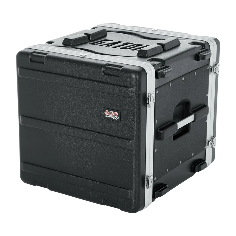 Gator GR-10L Molded PE 10U 19.25 inch Deep Rack Case with Front / Rear Rails and Locking, Black