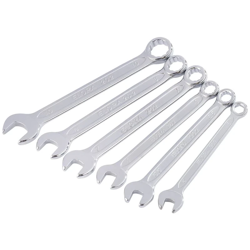 Draper 4212 202 S6M Elora Midget Metric Combination Spanner Set, 5-10 mm, 6 Pieces
