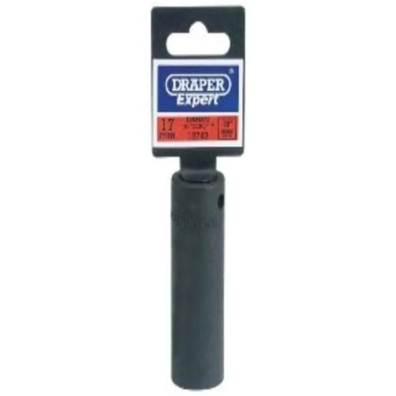 Draper Expert HI-TORQ® 1/2" 15mm Deep Impact Socket | 6 Point Hex Socket | Chrome Vanadium Steel Wrench Accessory | 14101