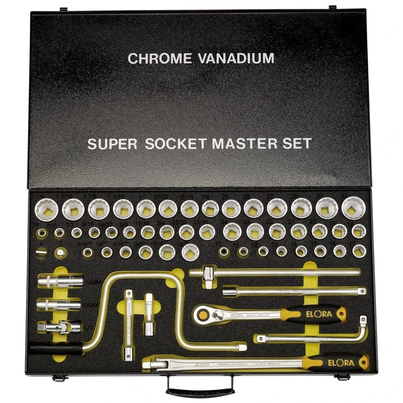 Draper 15372 Metric Whitworth/Metric Socket Set, 1/2" Square Drive, 61cm x 35cm x 5cm, 58 Pcs