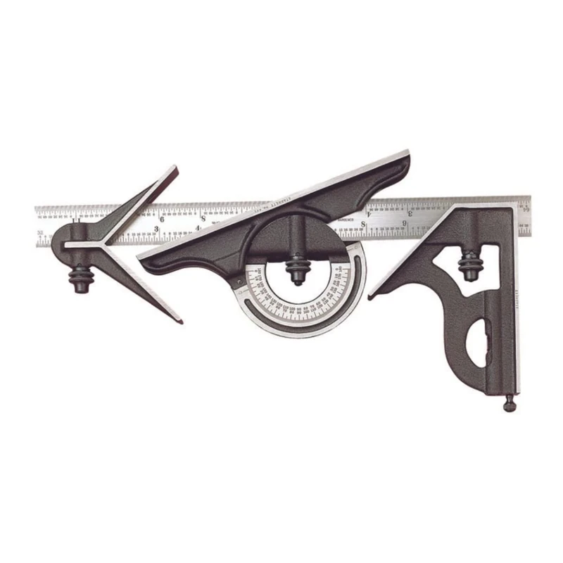 Starrett 435-12-4R Combination Square With Square Head, Centre Head, And Reversible Protractor Head And Blade