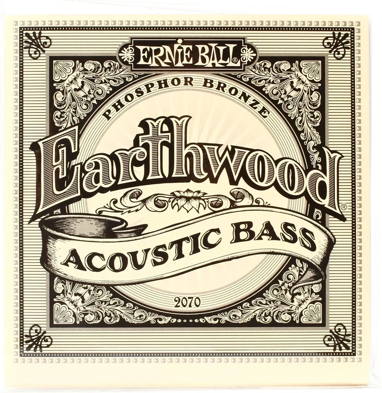 Ernie Ball P02070 Earthwood Phosphor Bronze Acoustic Bass Strings - 45-95 Gauge, Original Version