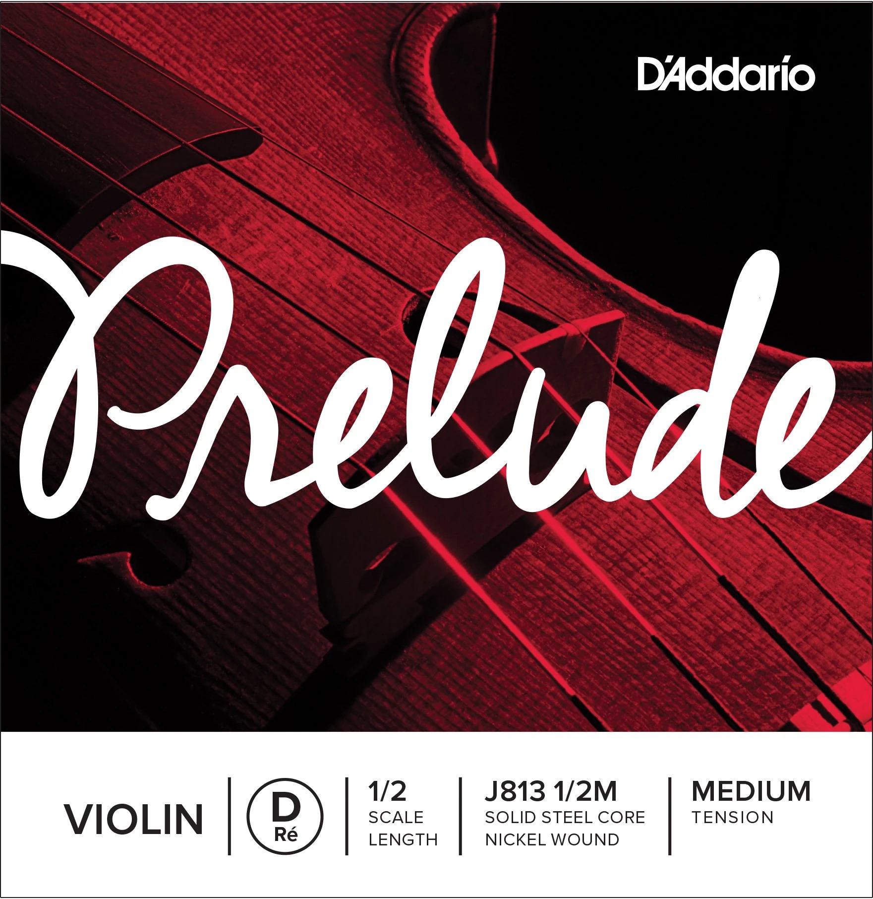D'Addario Prelude Violin String - Medium - 1/2 - D (3rd)