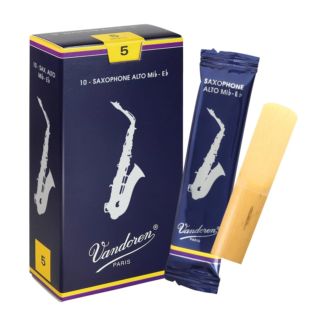 Vandoren Traditional Alto saxophone reeds, box of 10 - Strength 5