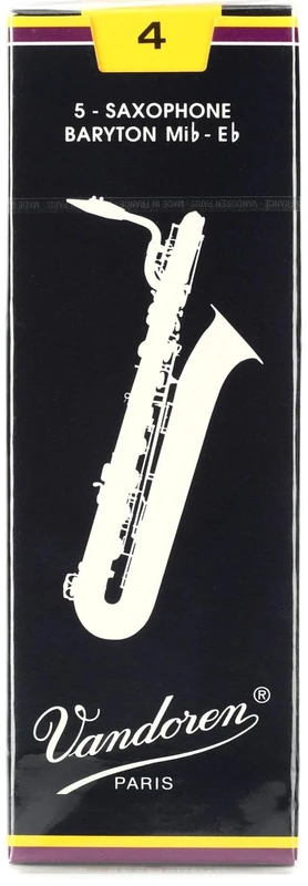 Vandoren Traditional Baritone Saxophone Reeds - Box of 5 - Strength 4