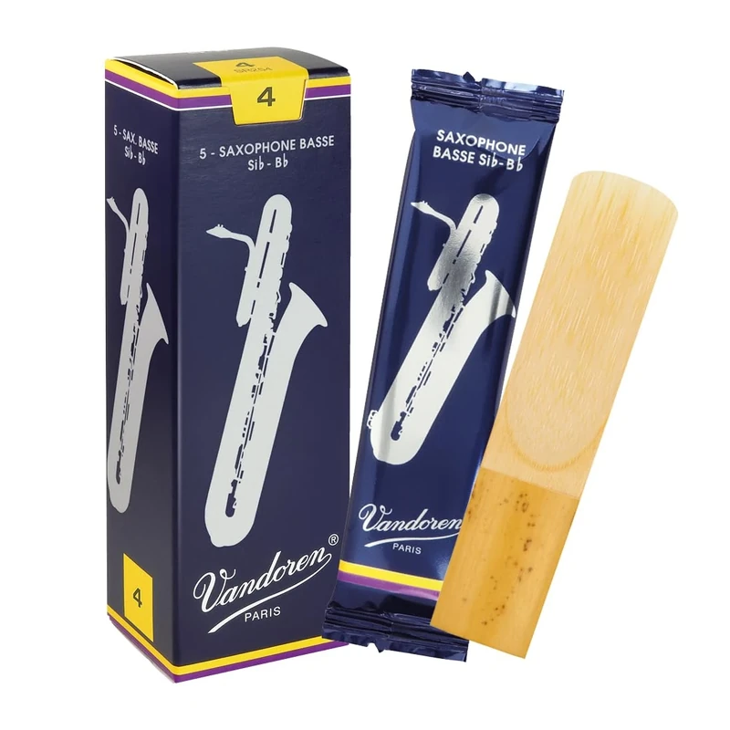 Vandoren SR254 Strength 4 Traditional Bass Saxophone Reeds, Set of 5 Pieces - Image 1
