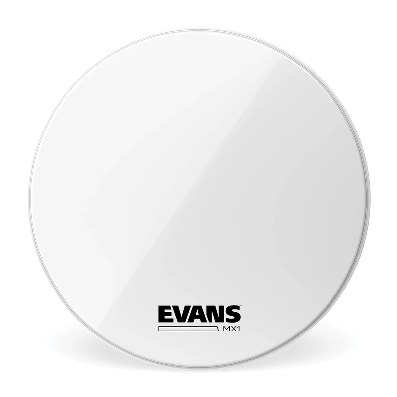 Evans MX1 White Marching Bass Drum Head, 22 Inch