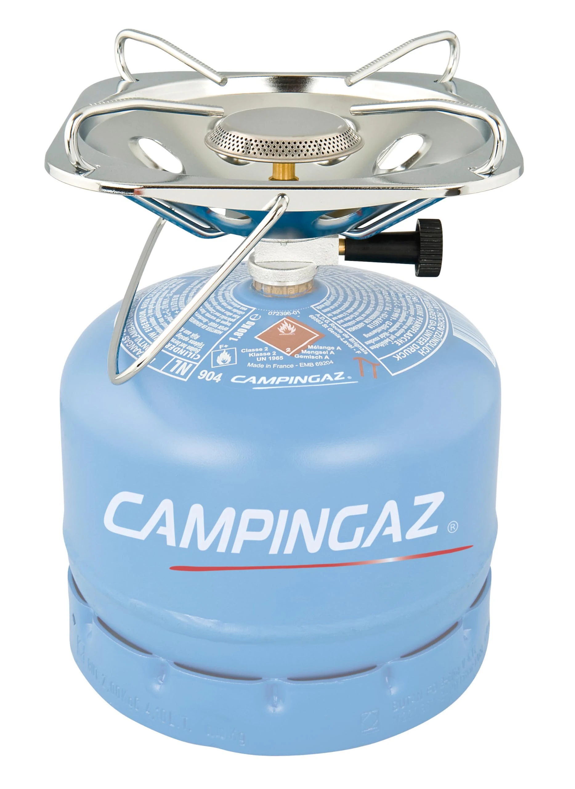 Campingaz Super Carena R Gas Stove, 3,000 Watts, 1-Burner, Camping Stove, Operates with Campingaz R904/R907 Gas Cylinders, Power Adjustable