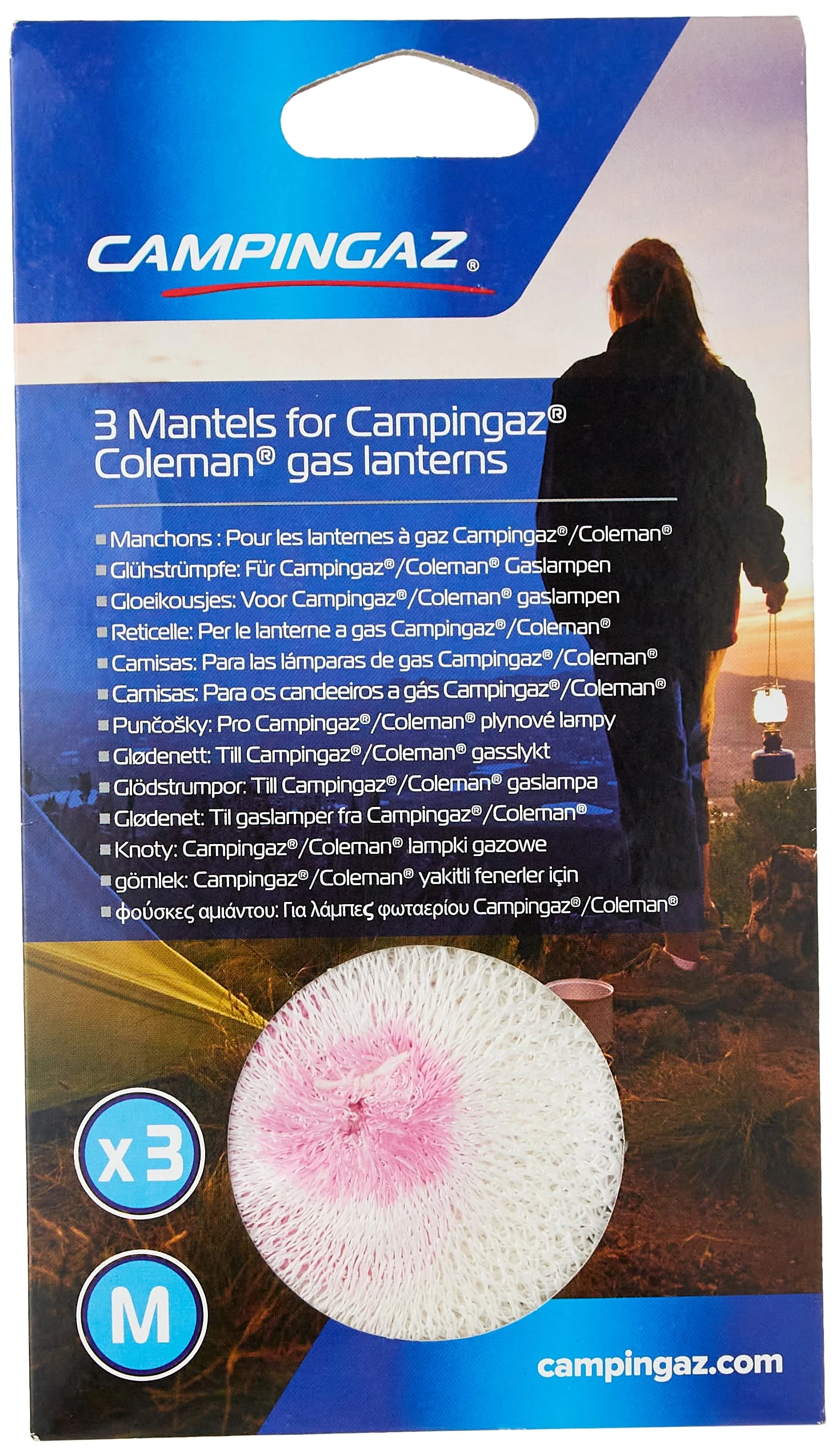 Campingaz Durable Camping Gas Lantern Mantles, 3-Pack, Size M, fits Campingaz gas powered lanterns, easy to Install and to replace