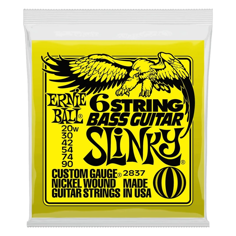 Ernie Ball Slinky 6-String w/ small ball end 29 5/8 scale Bass Guitar Strings - 20-90 Gauge