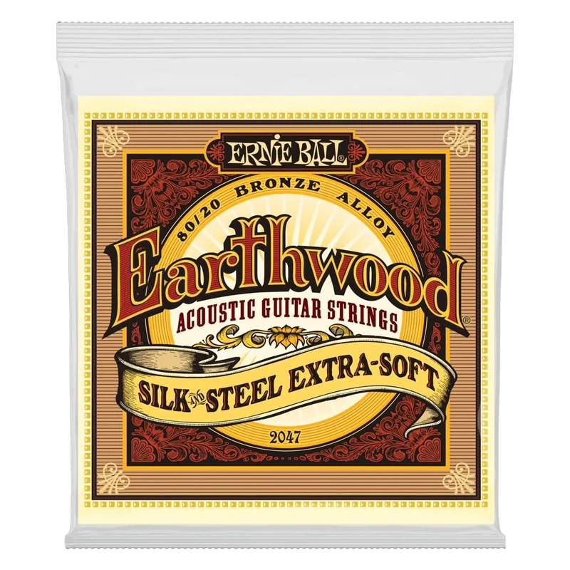 Ernie Ball Earthwood Silk and Steel Extra Soft 80/20 Bronze Acoustic Guitar Strings - 10-50 Gauge
