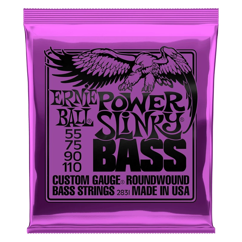 Ernie Ball Power Slinky Nickel Wound Electric Bass Strings - 55-110 Gauge