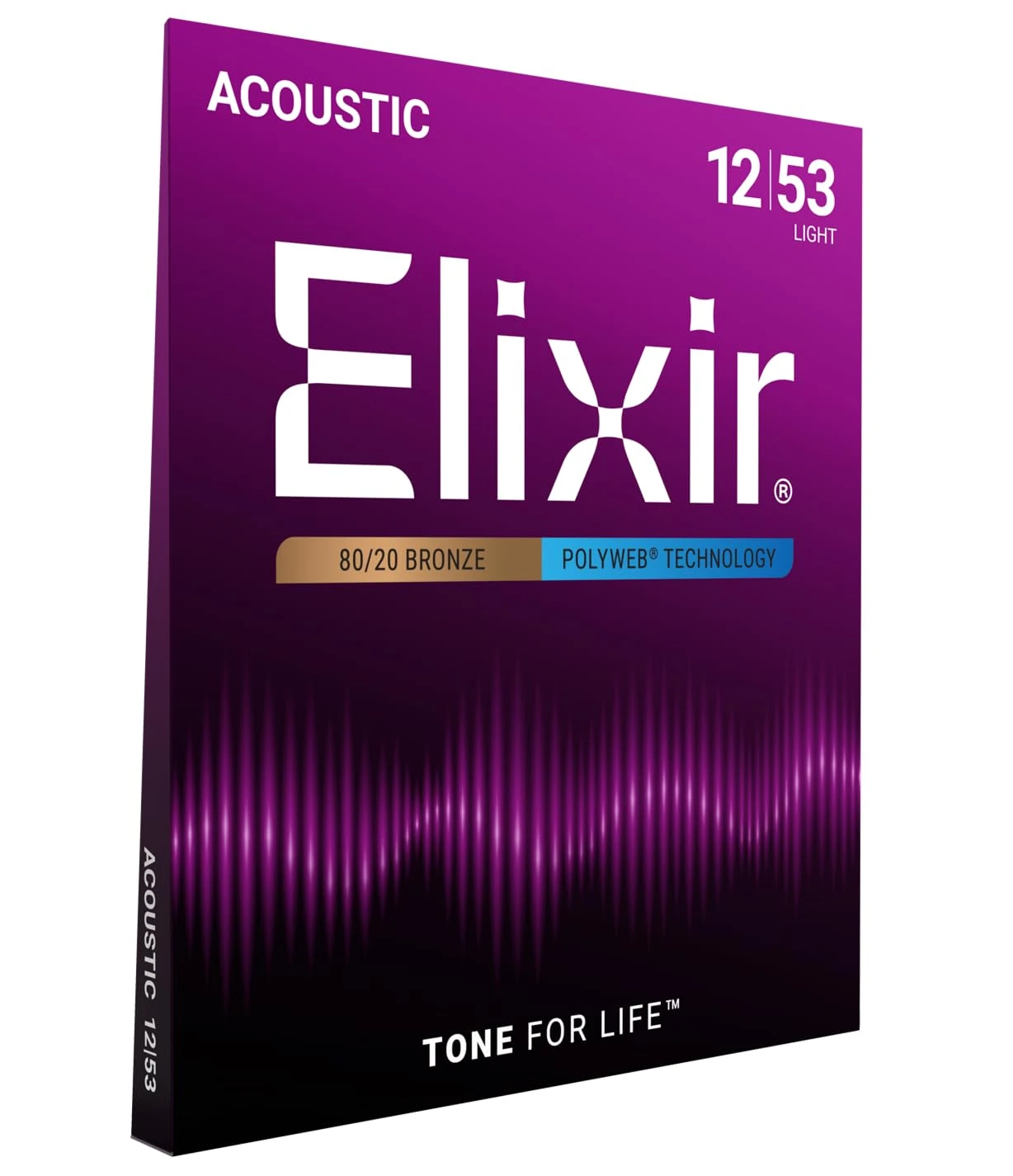 Elixir 11050 Strings 80/20 Bronze Acoustic Guitar Strings w POLYWEB Coating, Light (.012-.053)