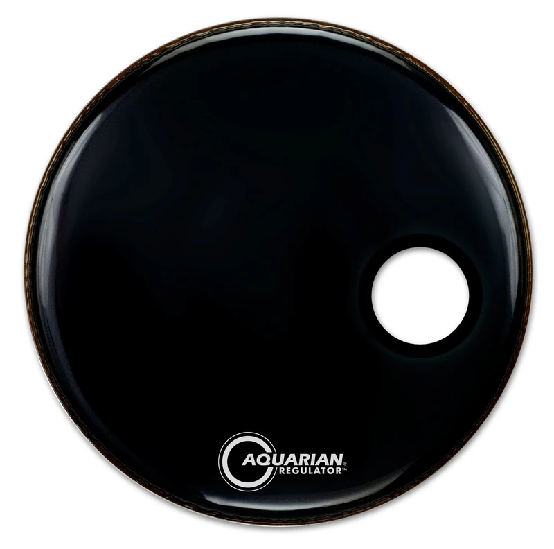 Aquarian Regulator 20-inch Small Port Hole Bass Drum Head - Black