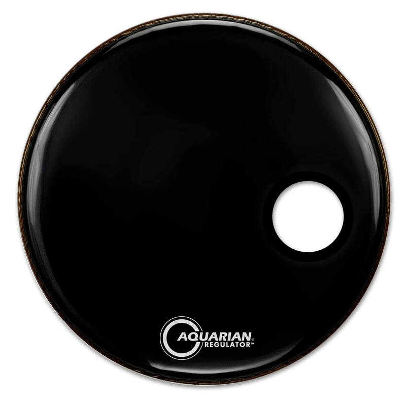Aquarian Regulator 22-inch Small Port Hole Bass Drum Head - Black