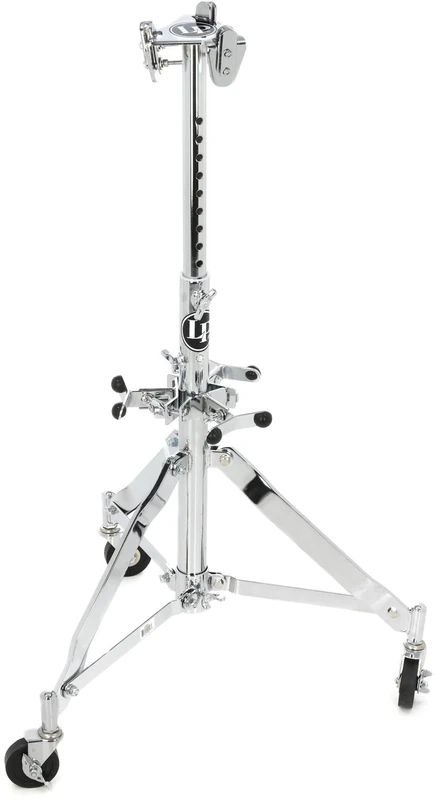 LP Latin Percussion Congaständer Triple Slide Mount, robust, höhenverstellbar, klappbar, arretierbare Rollen, Mounting Brackets, LP291