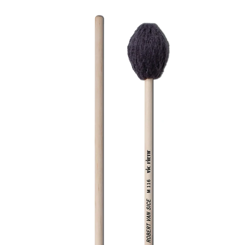 Vic FIrth - Signature Series Marimba Mallets - M116 - Robert Van Sice - Yarn - Hard - Charcoal Grey