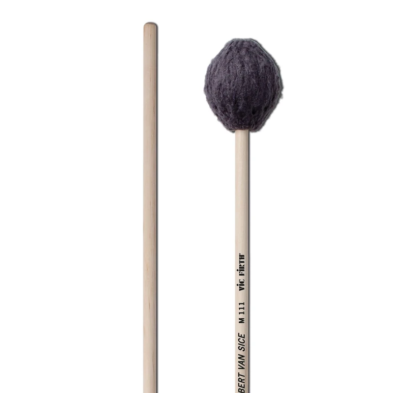Vic FIrth - Signature Series Marimba Mallets - M111 - Robert Van Sice - Yarn - Very Soft - Charcoal Grey